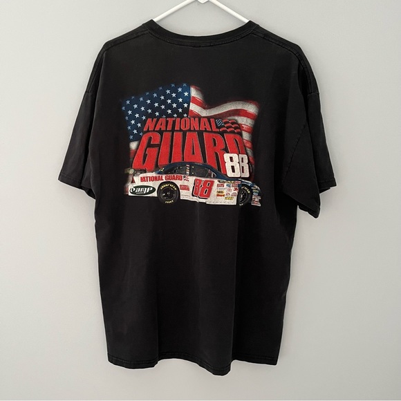 VINTAGE NASCAR Shirt Mens Extra Large Black Dale Earnhardt Jr #88 National Guard - Picture 2 of 11